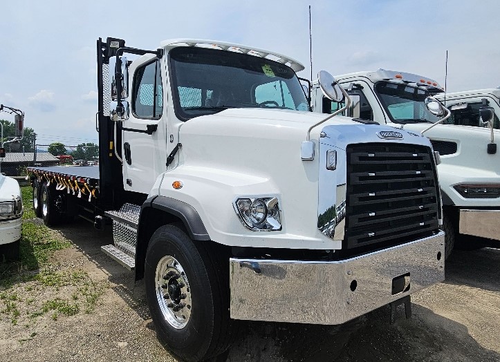 white flatbed truck