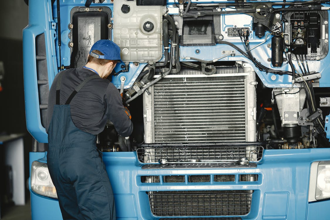 A man working on a truck